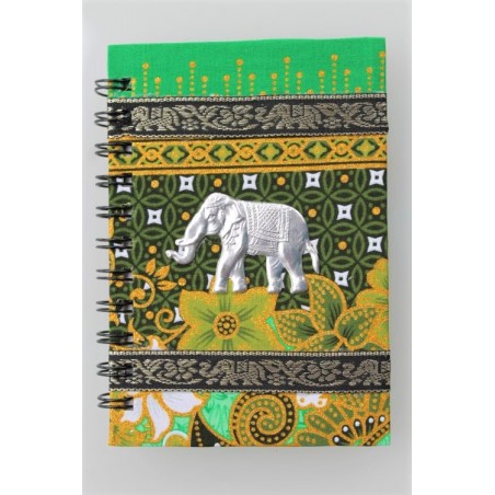 Notizbuch Stoff Thailand mit Elefant liniert