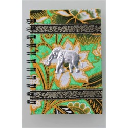 copy of Notebook fabric Thailand with elephant spiral binding 15x11 cm
