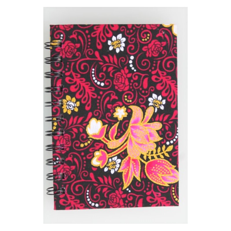 Notizbuch Stoff Thailand mit Elefant liniert