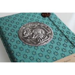 Tagebuch Notizbuch Stoff Thailand mit Elefant 15x11 cm - THAI-M-106