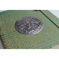 Tagebuch Notizbuch Stoff Thailand mit Elefant 19x14 cm - THAI-G-109