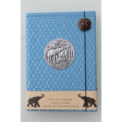 Tagebuch Notizbuch Stoff Thailand mit Elefant 19x14 cm - THAI-G-110