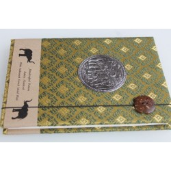 Tagebuch Notizbuch Stoff Thailand mit Elefant 19x14 cm - THAI-G-111