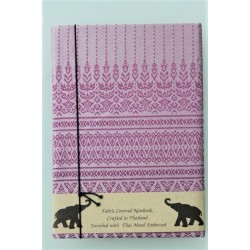 Tagebuch Notizbuch Stoff Thailand mit Elefant 19x14 cm - THAI-G-113