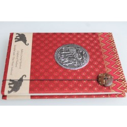 Tagebuch Notizbuch Stoff Thailand mit Elefant 19x14 cm - THAI-G-115