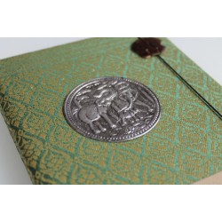 Tagebuch Notizbuch Stoff Thailand mit Elefant 19x14 cm - THAI-G-116