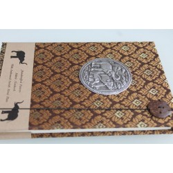 Tagebuch Notizbuch Stoff Thailand mit Elefant 19x14 cm - THAI-G-118