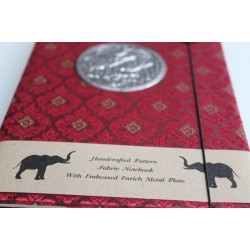 Tagebuch Notizbuch Stoff Thailand mit Elefant 19x14 cm - THAI-G-125