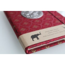 Tagebuch Notizbuch Stoff Thailand mit Elefant 19x14 cm - THAI-G-125