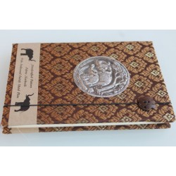 Tagebuch Notizbuch Stoff Thailand mit Elefant 15x11 cm - THAI-M-126