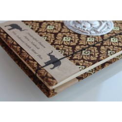 Tagebuch Notizbuch Stoff Thailand mit Elefant 15x11 cm - THAI-M-126