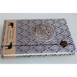 Tagebuch Notizbuch Stoff Thailand mit Elefant 15x11 cm - THAI-M-128