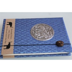Tagebuch Notizbuch Stoff Thailand mit Elefant 15x11 cm - THAI-M-131