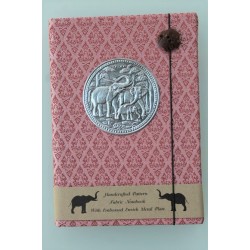 Tagebuch Notizbuch Stoff Thailand mit Elefant 15x11 cm - THAI-M-132