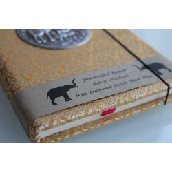 Tagebuch Notizbuch Stoff Thailand mit Elefant 15x11 cm - THAI-M-133