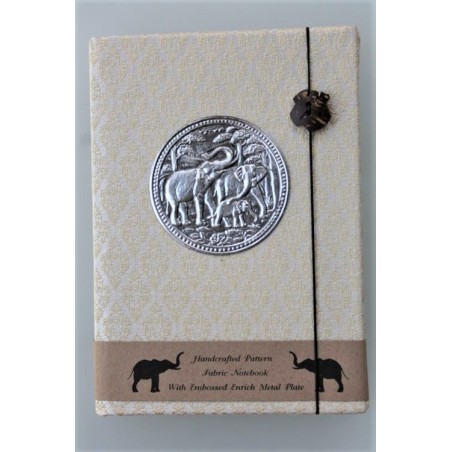 Tagebuch Notizbuch Stoff Thailand mit Elefant 15x11 cm