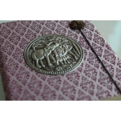 Tagebuch Notizbuch Stoff Thailand mit Elefant 15x11 cm - THAI-M-135
