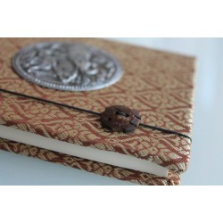 Tagebuch Notizbuch Stoff Thailand mit Elefant 15x11 cm - THAI-M-136