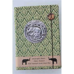 Tagebuch Notizbuch Stoff Thailand mit Elefant 15x11 cm - THAI-M-138