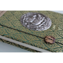 Tagebuch Notizbuch Stoff Thailand mit Elefant 15x11 cm - THAI-M-138