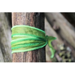 Silk bracelet wrap bracelet silk ribbon light green