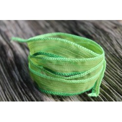 Silk bracelet wrap bracelet silk ribbon light green