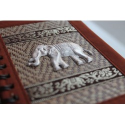 Notizbuch Naturfaser Thailand Elefant liniert 15x11 cm Braun