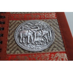 Notizbuch Naturfaser Thailand Elefant unliniert 15x11 cm Hellbraun