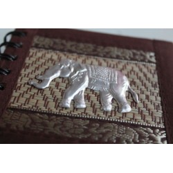 copy of Notebook fabric Thailand with elephant spiral binding 11x11 cm - THAI-S-055