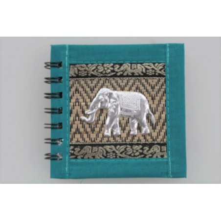 Notizbuch Stoff Thailand mit Elefant Spiralbindun