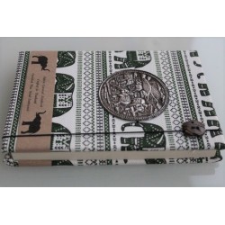 Tagebuch Notizbuch Stoff Thailand mit Elefant 15x11 cm - THAI-M-109
