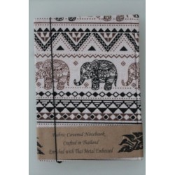 Tagebuch Notizbuch Stoff Thailand mit Elefant 15x11 cm - THAI-M-110