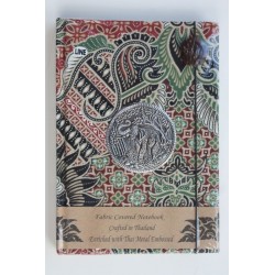 Tagebuch Notizbuch Stoff Thailand mit Elefant 19x15 cm - THAI-G-123