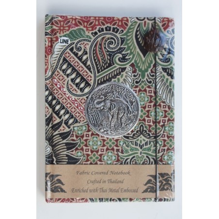 Tagebuch Notizbuch Stoff Thailand mit Elefant
