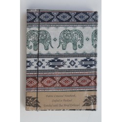 Tagebuch Notizbuch Stoff Thailand mit Elefant 19x14 cm - THAI-G-127