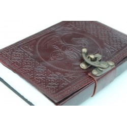 Notebook diary leather book dragon leather 17.5x13 cm