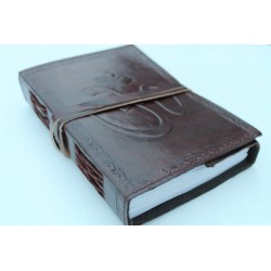 Notizbuch Tagebuch Lederbuch OM Symbol Leder 17,5x13 cm