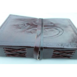Notizbuch Tagebuch Lederbuch OM Symbol Leder 17,5x13 cm