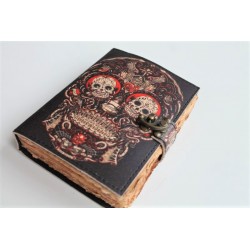 Notizbuch Tagebuch Lederbuch Tagebuch Leder Skull Totenkopf Vintage 18x13 cm