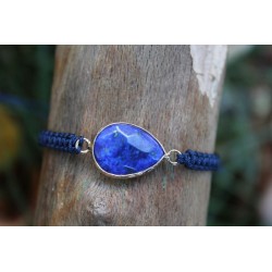 Lapis Lazuli Lapis Macrame Bracelet Gemstone Bracelet for Happiness and Healing Blue