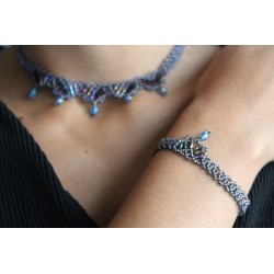 Glasperlen Halskette und Armband Set - MODE321