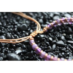 copy of Amethyst protective bracelet elegantly adjustable in size with small 3.5 mm opal replacement beads