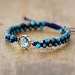 Jaspis Jaspisarmband Schutzarmband Perlenarmband Blau