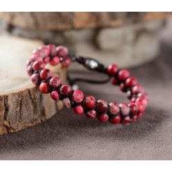 Jaspis Jaspisarmband Schutzarmband Perlenarmband elegant mit kleinen 6 mm Perlen Rot