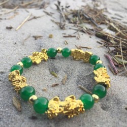Feng Shui Pi Xiu Armband Grün Perlen Geschenk, Wohlstand, Glück und Reichtum