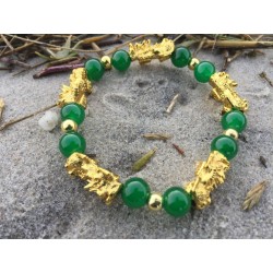 Feng Shui Pi Xiu Armband Grün Perlen Geschenk, Wohlstand, Glück und Reichtum