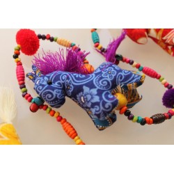 Hängedeko 3x Pferd aus Stoff Holzperlen 105 cm - HÄNGEDEKO5036