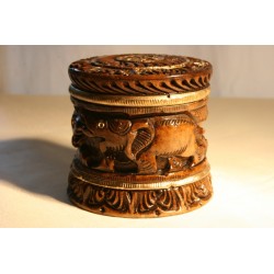Holzdose aus Naturholz - 7 cm