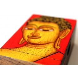 Holzdose Buddha Rot