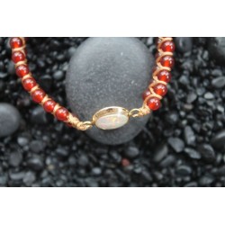 B-Ware: Schutzarmband Perlenarmband elegant mit kleinen 3,5 mm Rot Perlen Opal Ersatz